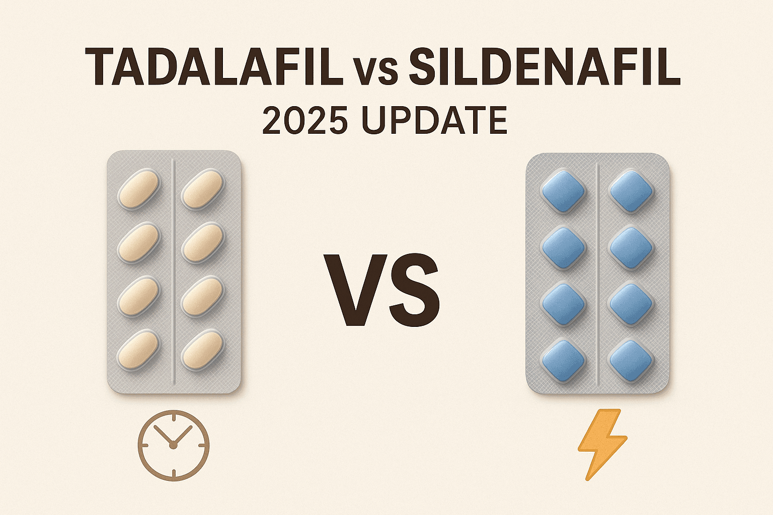 Infografía de Comparación de Tadalafil vs Sildenafil 2025
