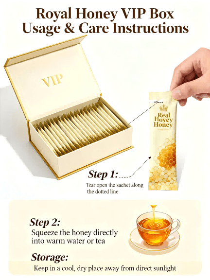 Instrucciones de uso y cuidado del paquete de miel